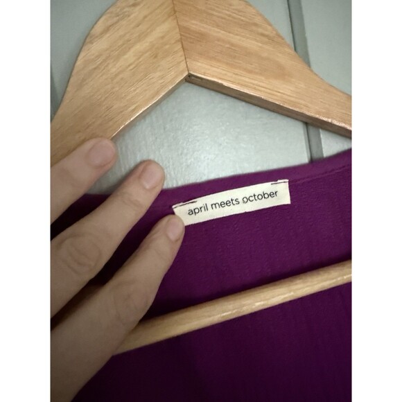 April Meets October Open Front Wrap Cardigan One Size Purple Gauze Minimalist - Picture 4 of 9